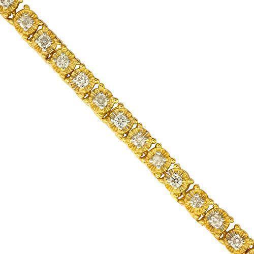 Diamond Tennis Chain in 10k Yellow Gold 24 inches 5 Ctw 4 mm