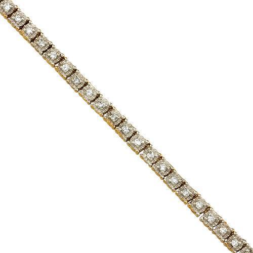 Diamond Tennis Chain in 10k Yellow Gold 26.5 inches 3.69 Ctw 4 mm