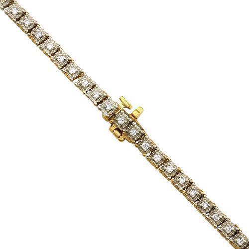 Diamond Tennis Chain in 10k Yellow Gold 26.5 inches 3.69 Ctw 4 mm