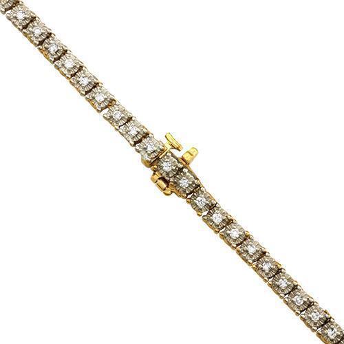 Diamond Tennis Chain in 10k Yellow Gold 26.5 inches 3.69 Ctw 4 mm