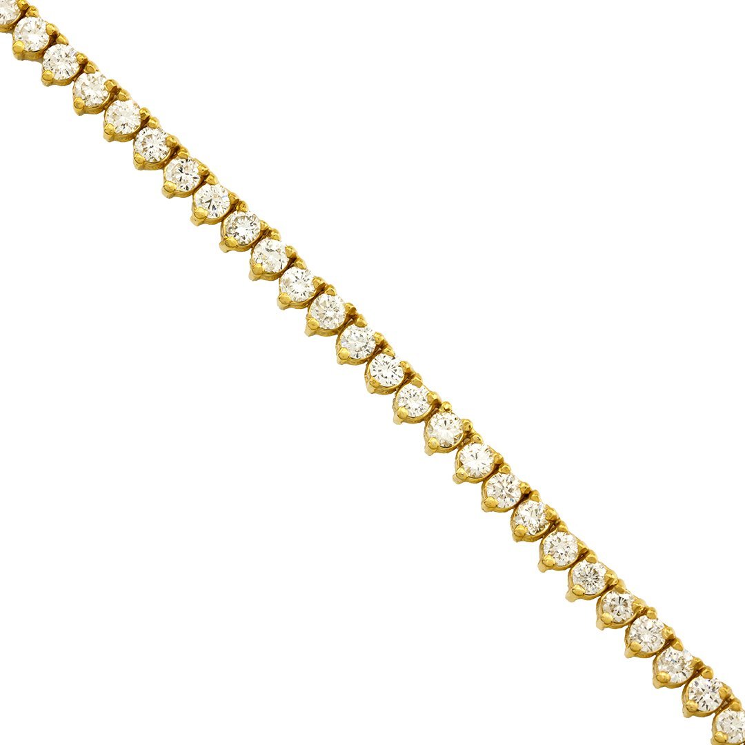Diamond Tennis Chain in 10k Yellow Gold 26 inches 15.25 Ctw 4 mm