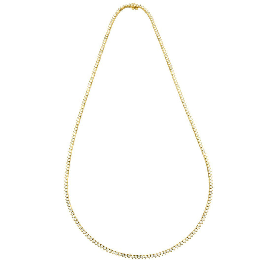 Diamond Tennis Chain in 10k Yellow Gold 26 inches 15.25 Ctw 4 mm