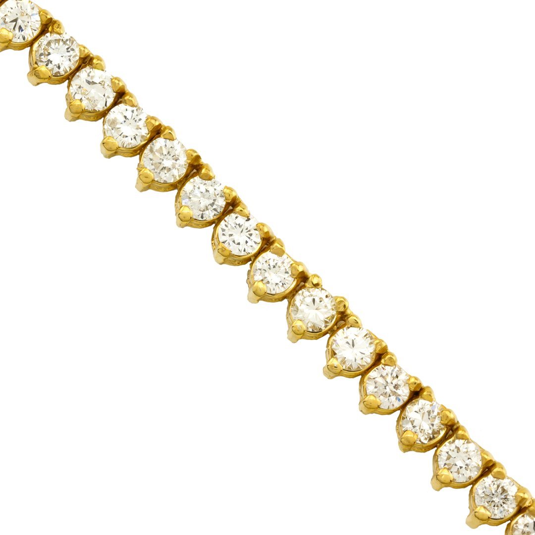 Diamond Tennis Chain in 10k Yellow Gold 26 inches 15.25 Ctw 4 mm