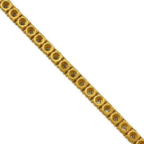 Diamond Tennis Chain in 10k Yellow Gold 26 inches 5.04 Ctw 4 mm