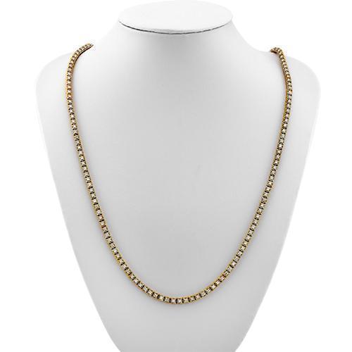Diamond Tennis Chain in 10k Yellow Gold 26 inches 5.04 Ctw 4 mm