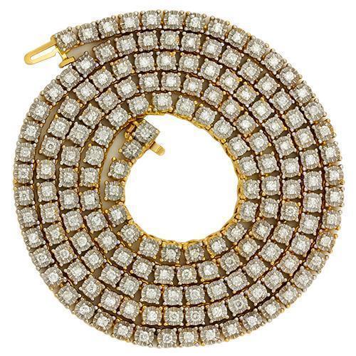 Diamond Tennis Chain in 10k Yellow Gold 26 inches 5.04 Ctw 4 mm