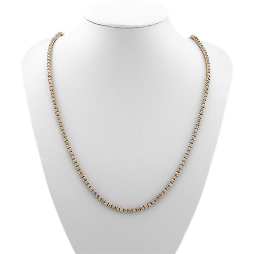 Yellow Gold / 18 inches - 31.9 grams - 2.5 Ctw Diamond Tennis Chain in 14k Yellow Gold 26.5 inches 3.69 Ctw 4 mm