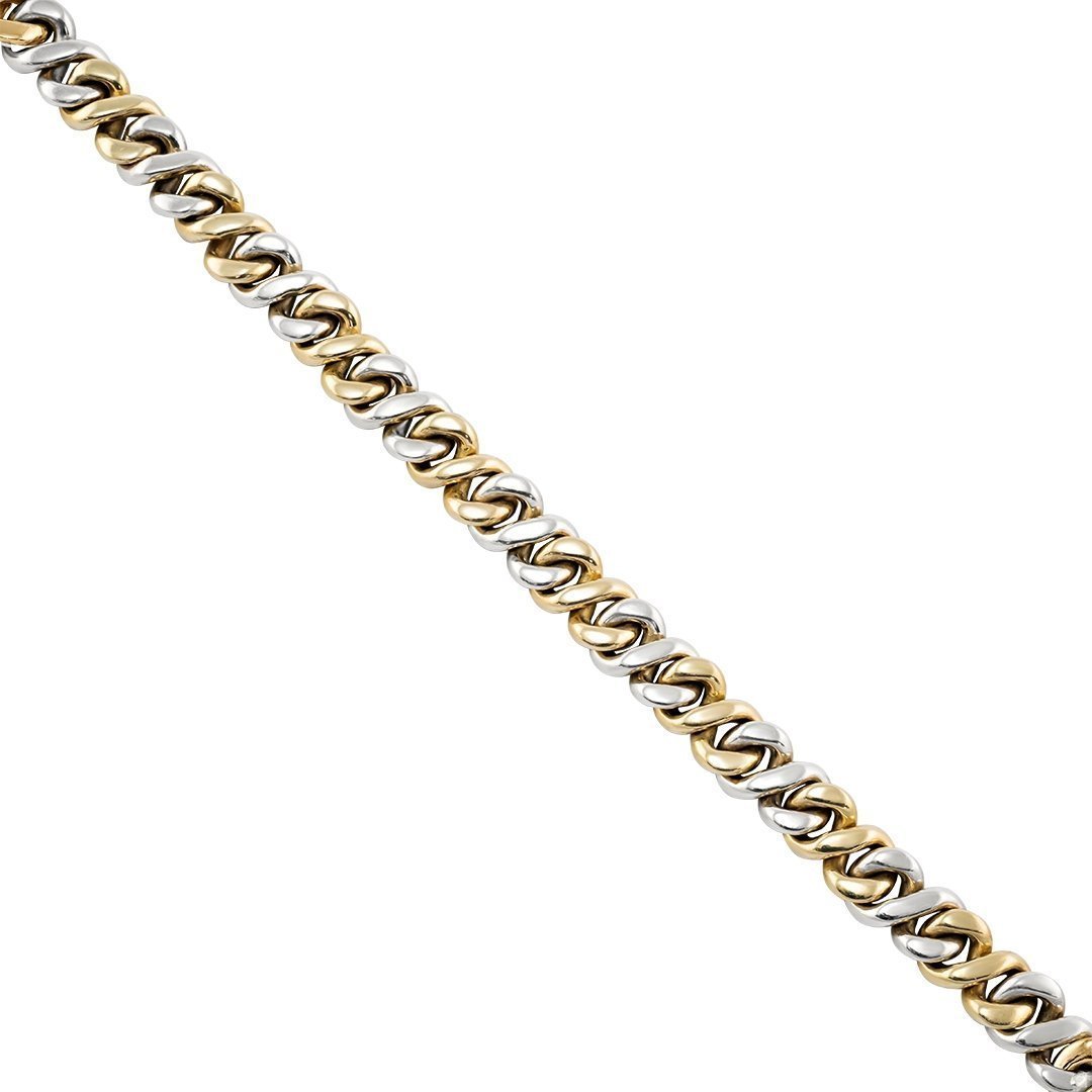 14k Two Tone Gold Diamond Infinity Cuban Link Chain mm 18 Ctw