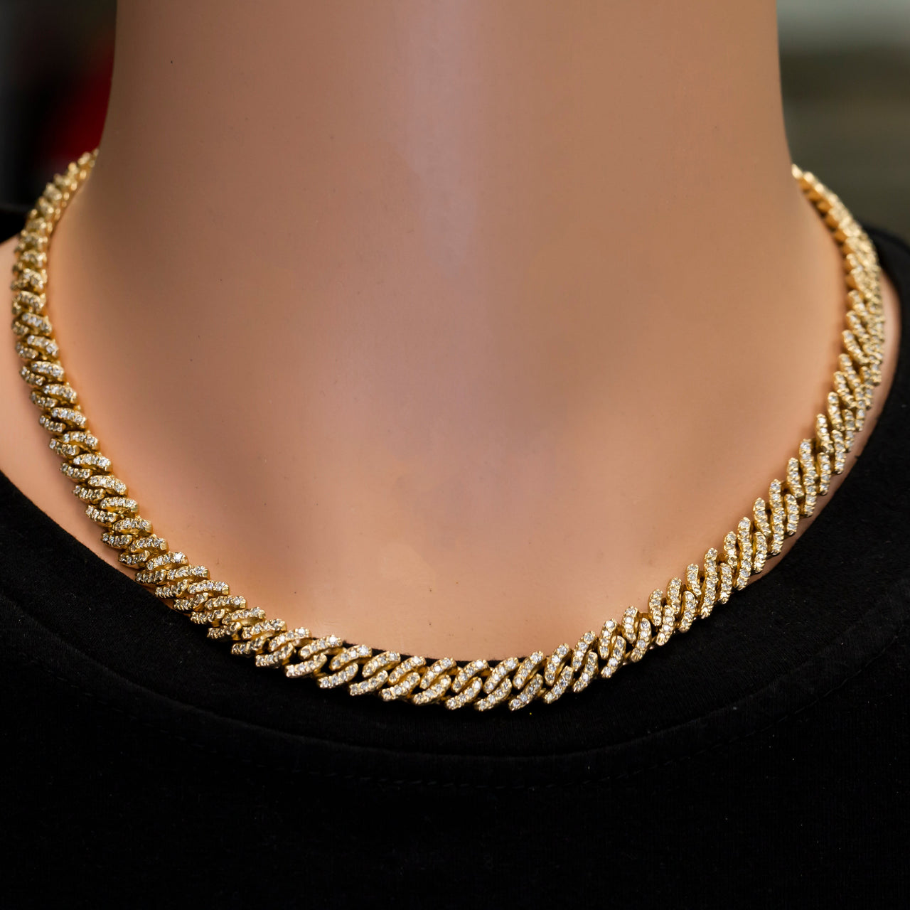 14K Gold Diamond Cuban Link Chain 10.55 Ctw