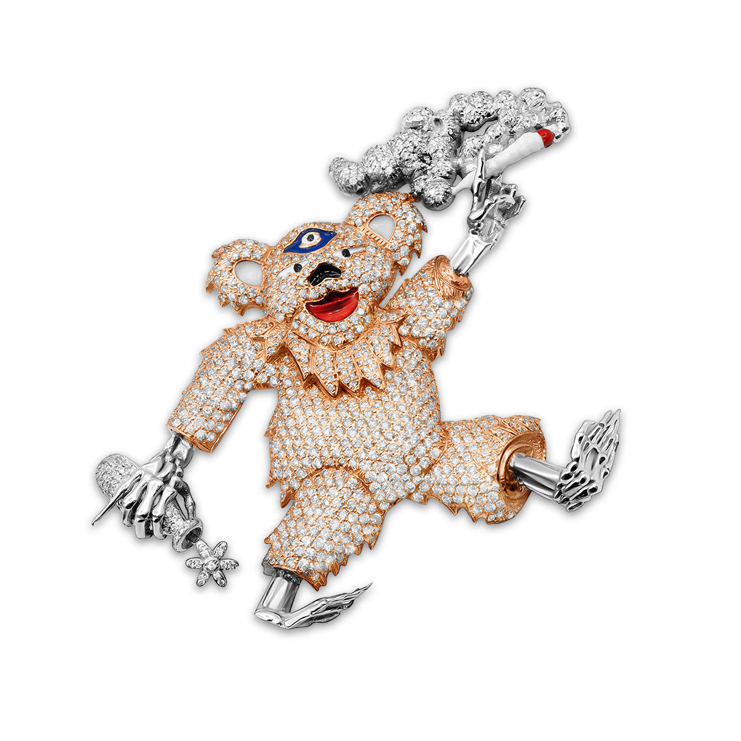 Diamond Dancing Bear Pendant