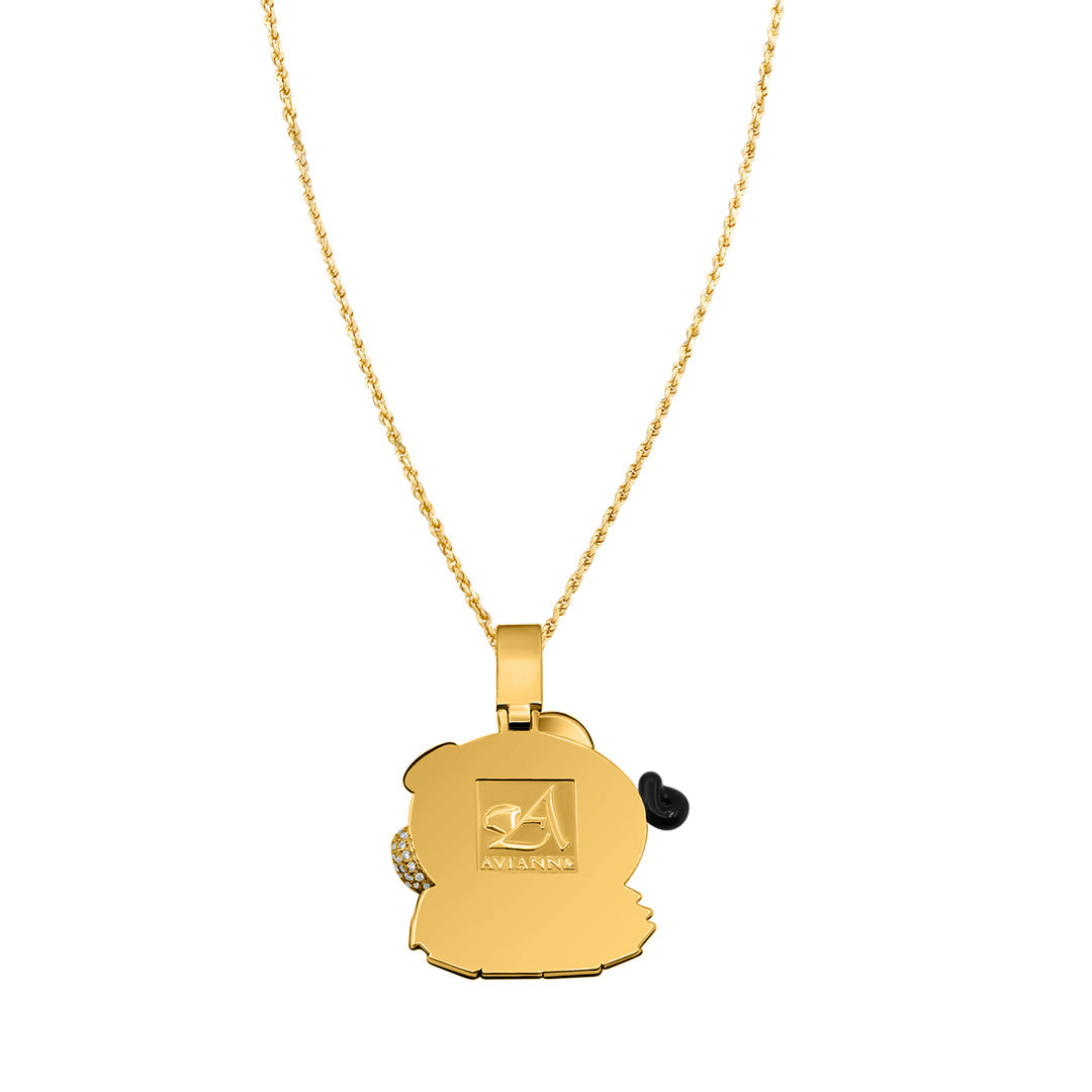 Diamond & Enamel Pig Pendant