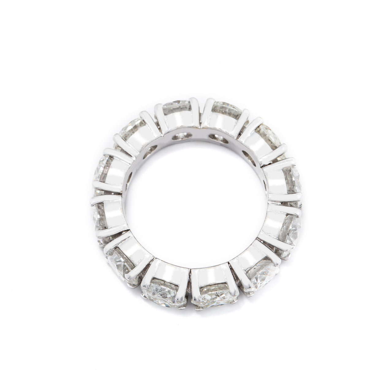 14k White Solid Gold Diamond Eternity Band 12 Ctw