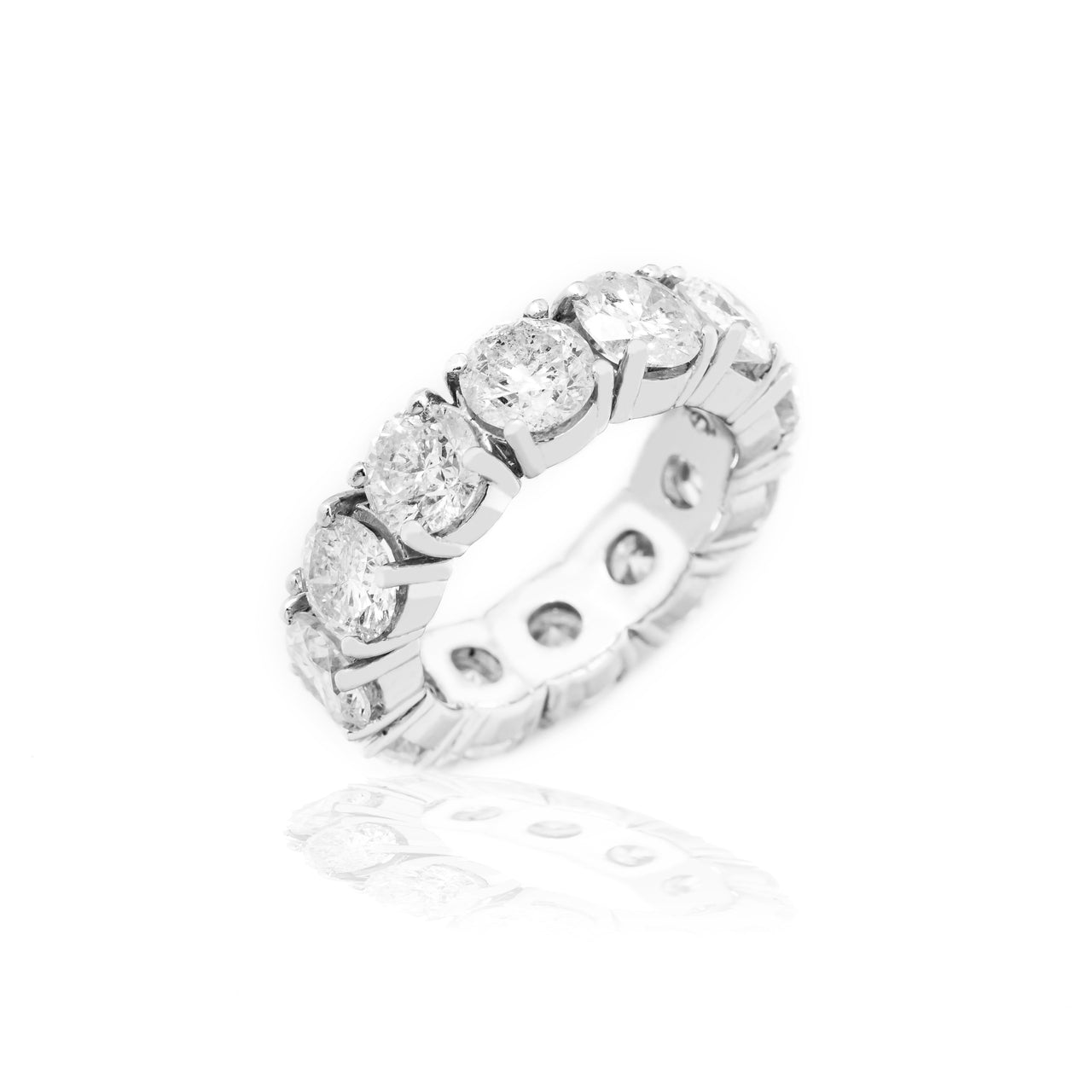 14k White Solid Gold Diamond Eternity Band 12 Ctw