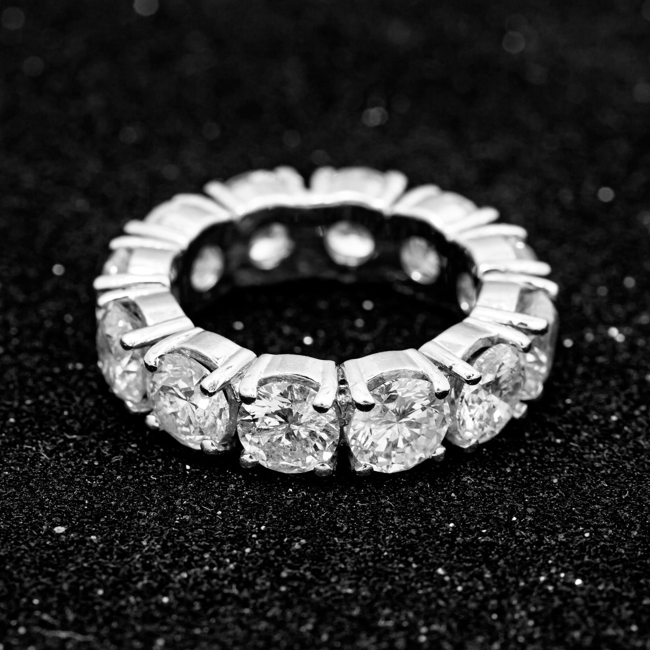 14k White Solid Gold Diamond Eternity Band 12 Ctw