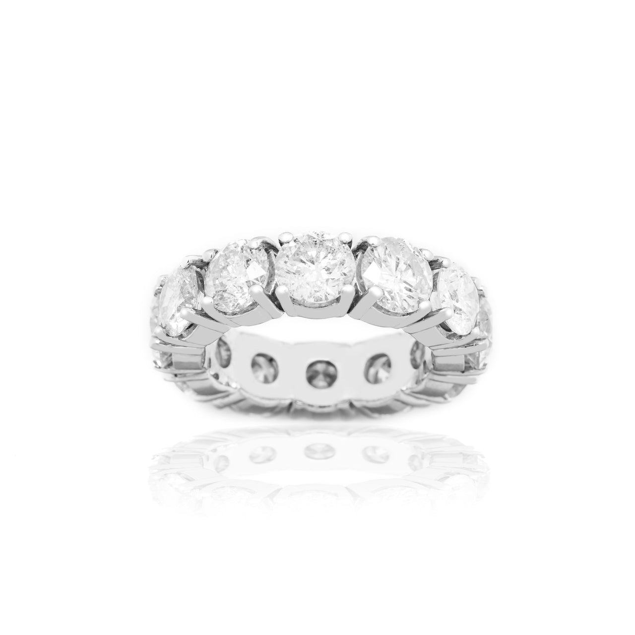 14k White Solid Gold Diamond Eternity Band 12 Ctw