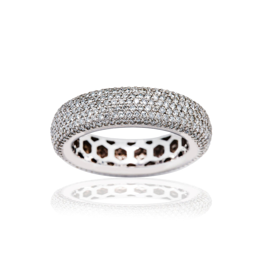 14k White Solid Gold Diamond Eternity Band 3.3 Ctw
