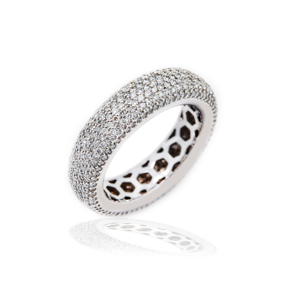 14k White Solid Gold Diamond Eternity Band 3.3 Ctw
