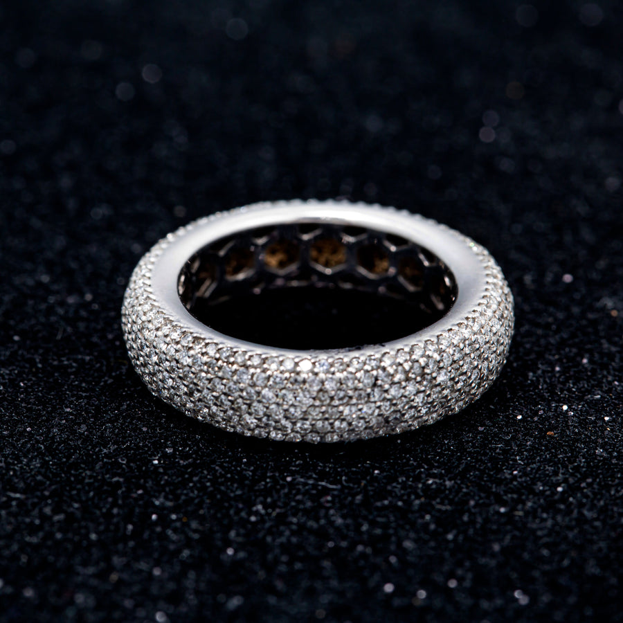 14k White Solid Gold Diamond Eternity Band 3.3 Ctw