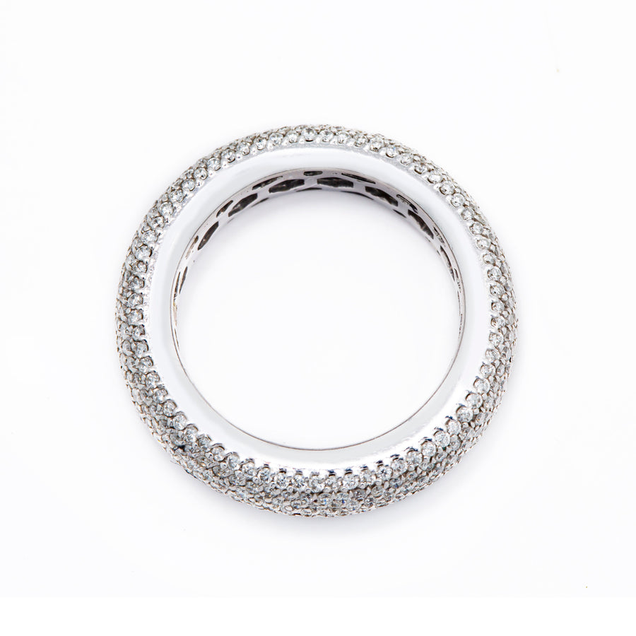14k White Solid Gold Diamond Eternity Band 3.3 Ctw