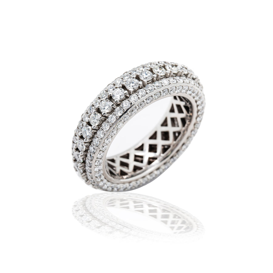 14k White Solid Gold Diamond Eternity Band 5 Ctw