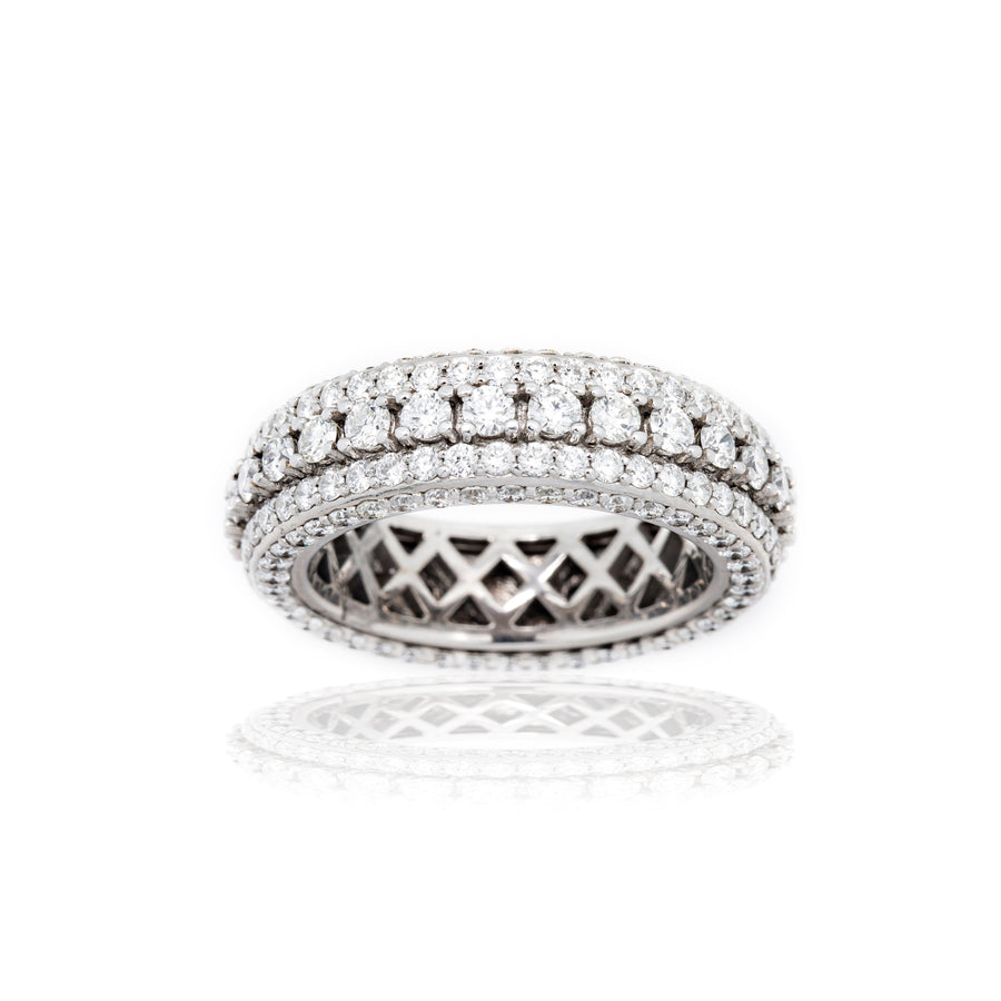 14k White Solid Gold Diamond Eternity Band 5 Ctw