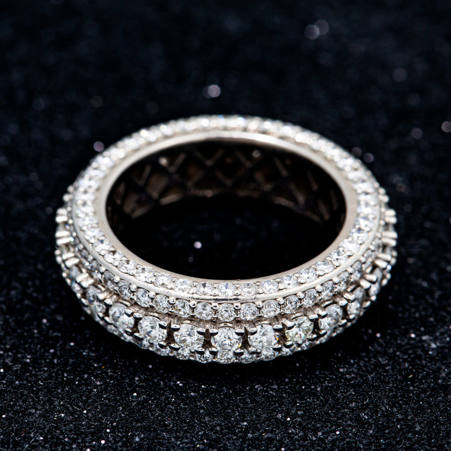 14k White Solid Gold Diamond Eternity Band 5 Ctw