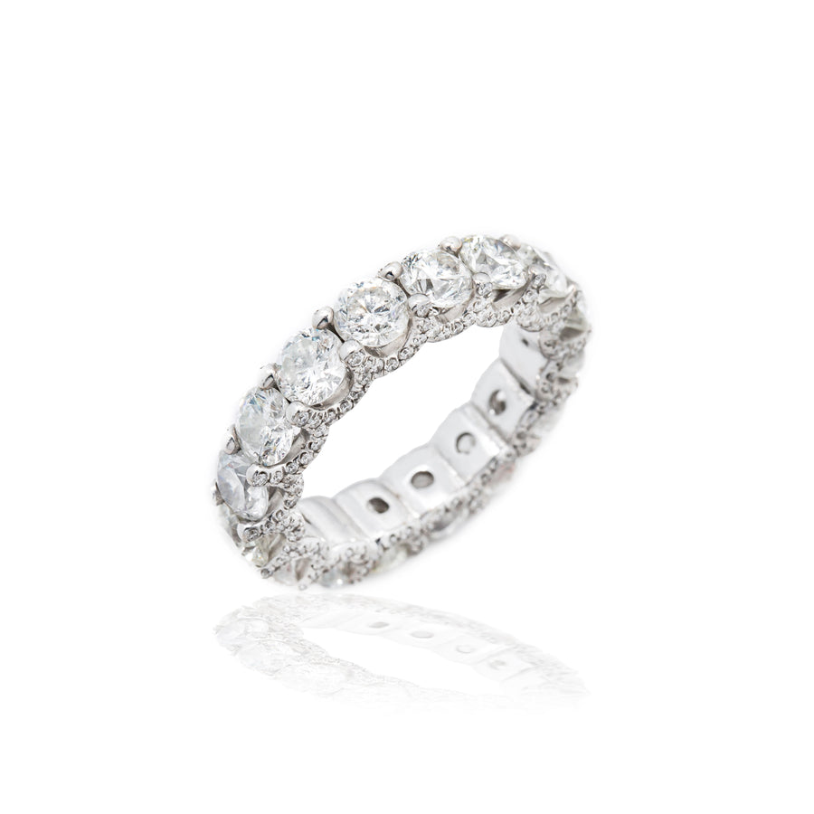 14k White Solid Gold Diamond Eternity Band 7.42 Ctw