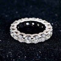 Thumbnail for 14k White Solid Gold Diamond Eternity Band 7.42 Ctw