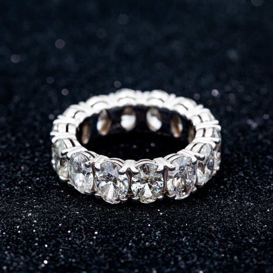 14k White Solid Gold Diamond Eternity Band 7.98 Ctw