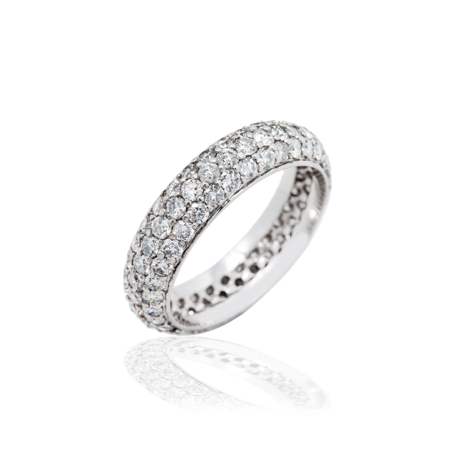 18k White Solid Gold Diamond Eternity Band 2.77 Ctw