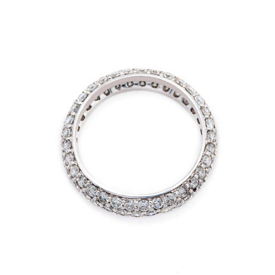 18k White Solid Gold Diamond Eternity Band 2.77 Ctw
