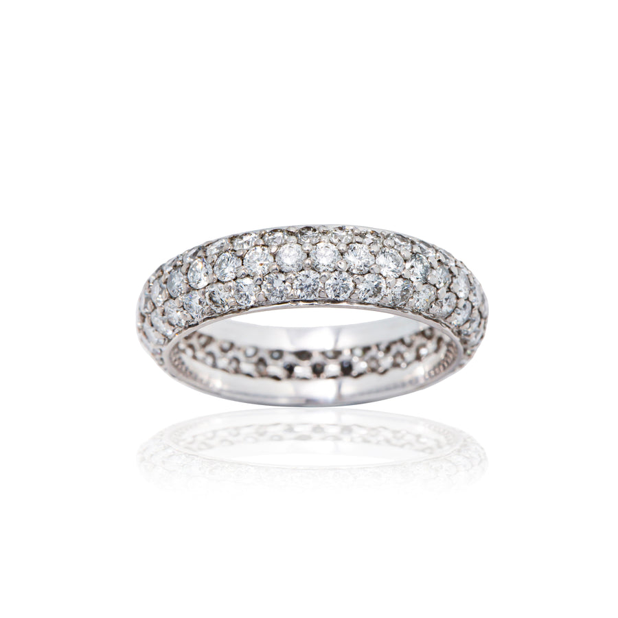 18k White Solid Gold Diamond Eternity Band 2.77 Ctw