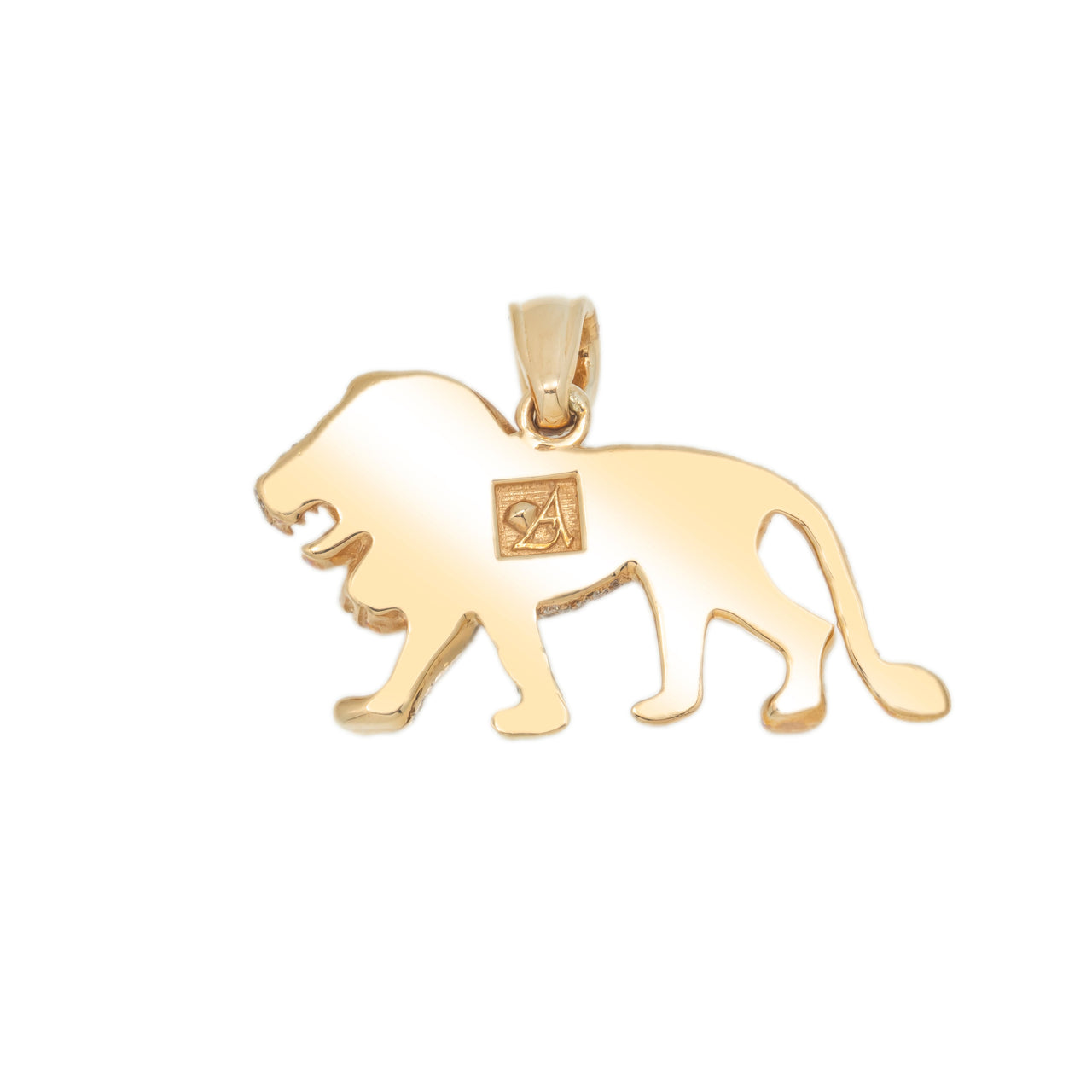 14k Yellow Gold & Diamond Lion Pendant 3.50 ctw