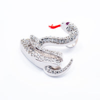 Thumbnail for White 14k diamond snake pendant 1.35ctw