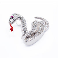 Thumbnail for White 14k diamond snake pendant 1.35ctw