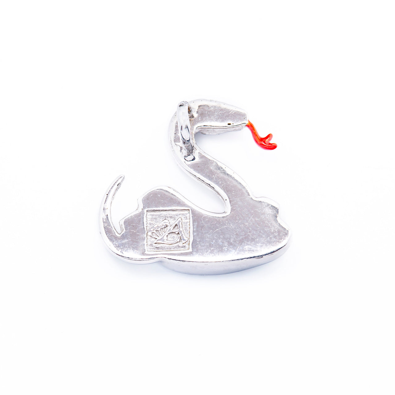 White 14k diamond snake pendant 1.35ctw