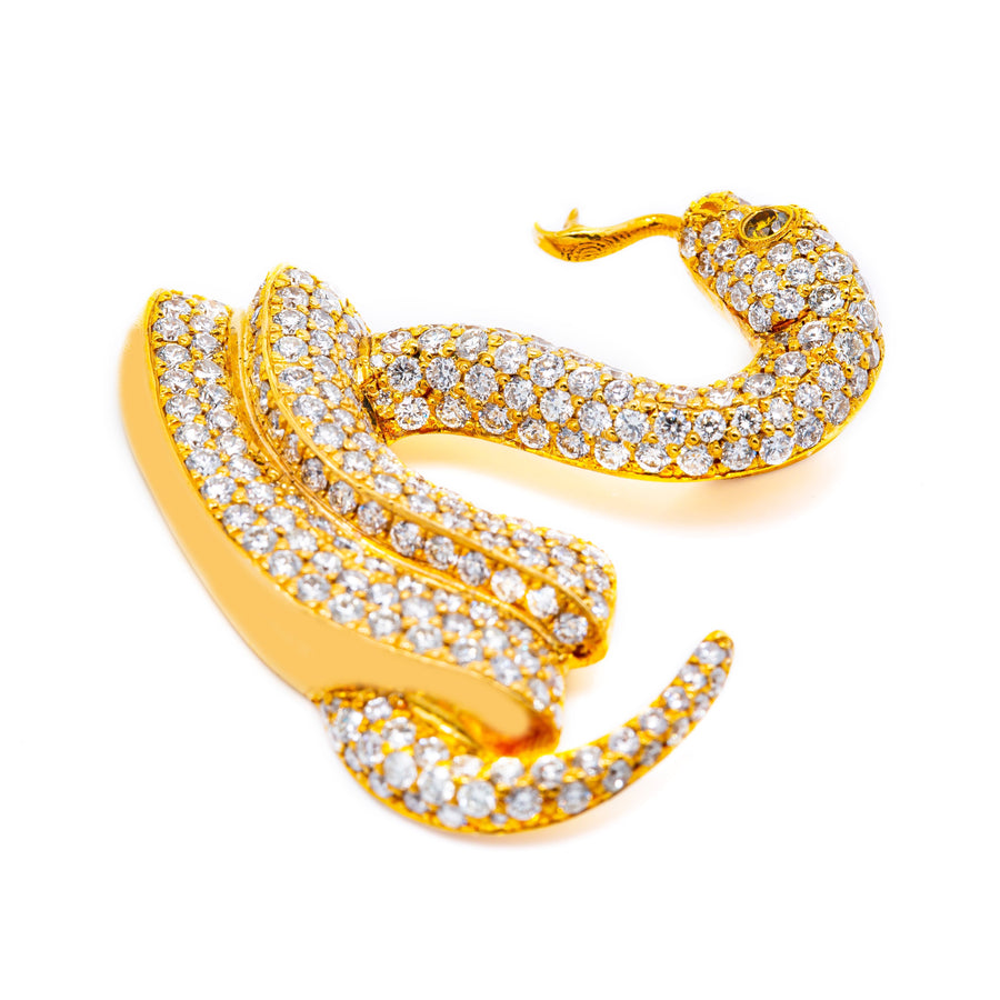 Yellow 14k Yellow Gold Snake 3.42 Ctw