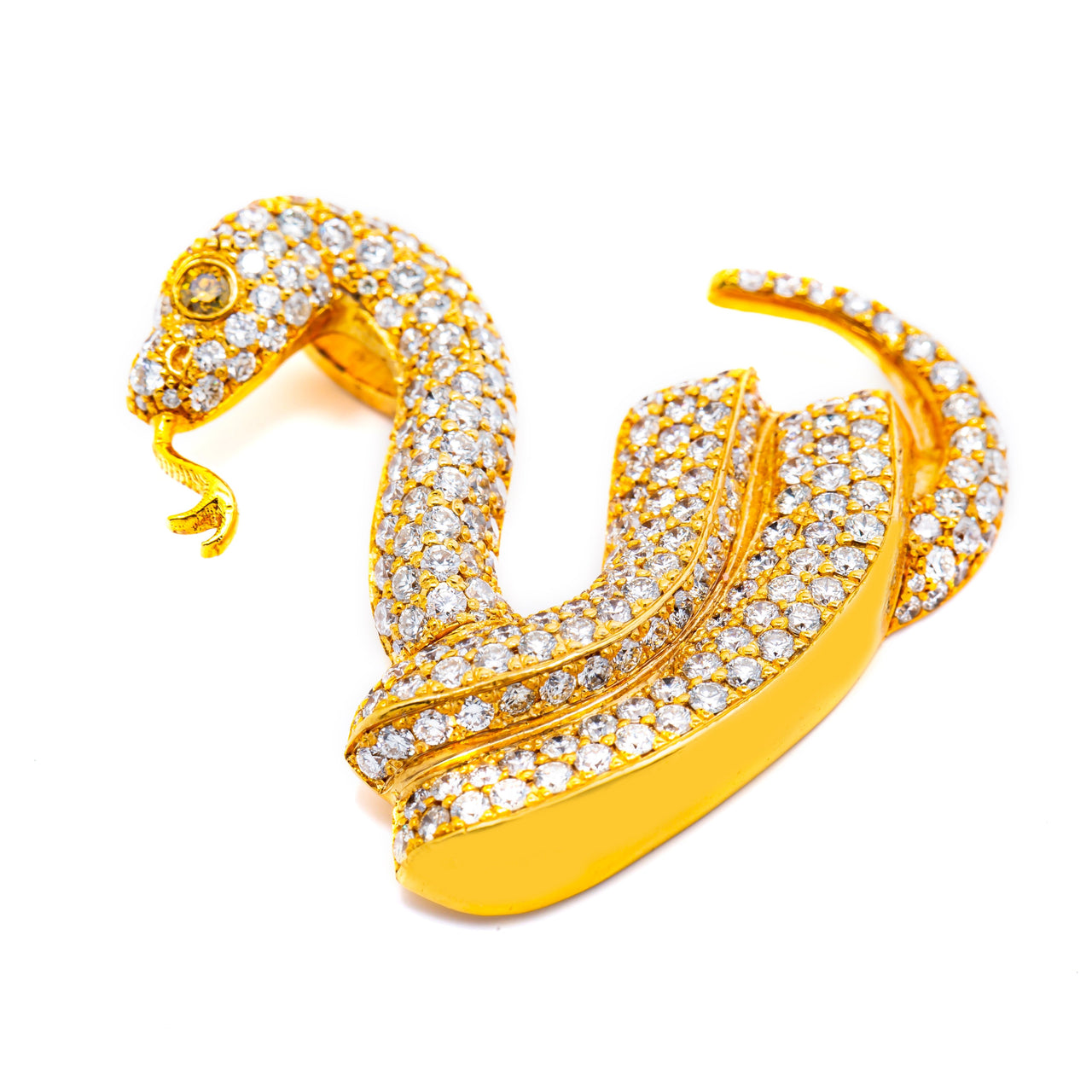 Yellow 14k Yellow Gold Snake 3.42 Ctw