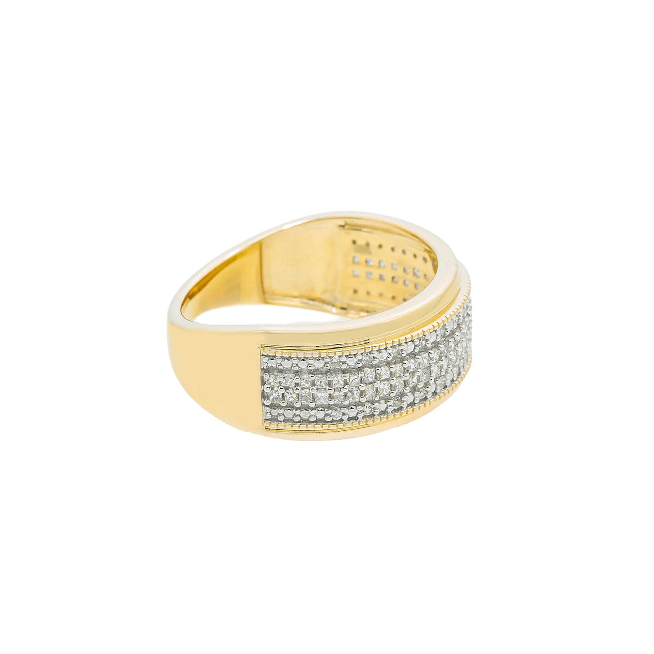 10k Yellow Solid Gold Mens Diamond Wedding Ring Band  0.48 ctw