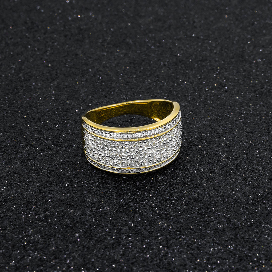 white 10k Yellow Solid Gold Mens Diamond Wedding Ring Band  0.73 ctw
