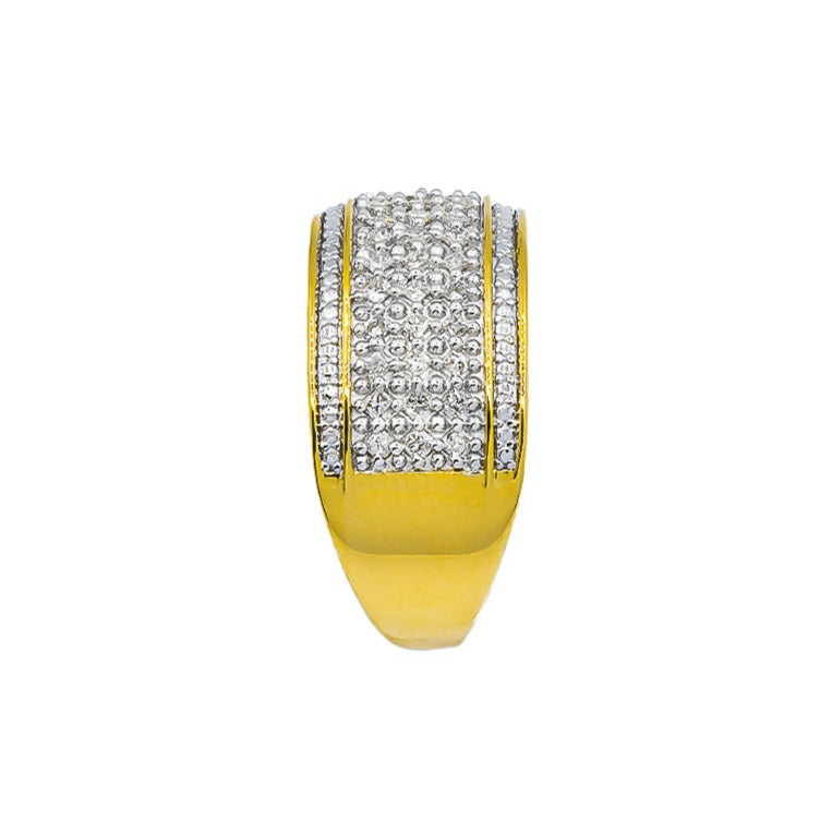 white 10k Yellow Solid Gold Mens Diamond Wedding Ring Band  0.73 ctw