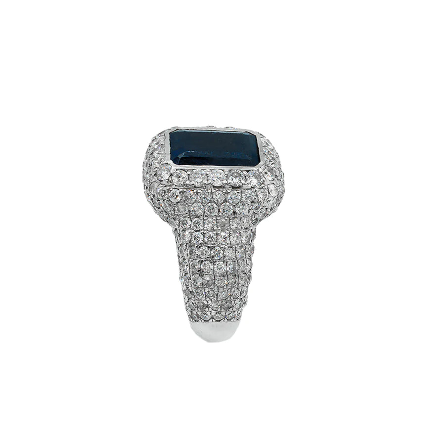14k Mens Blue Sapphire Ring 3.60 ctw