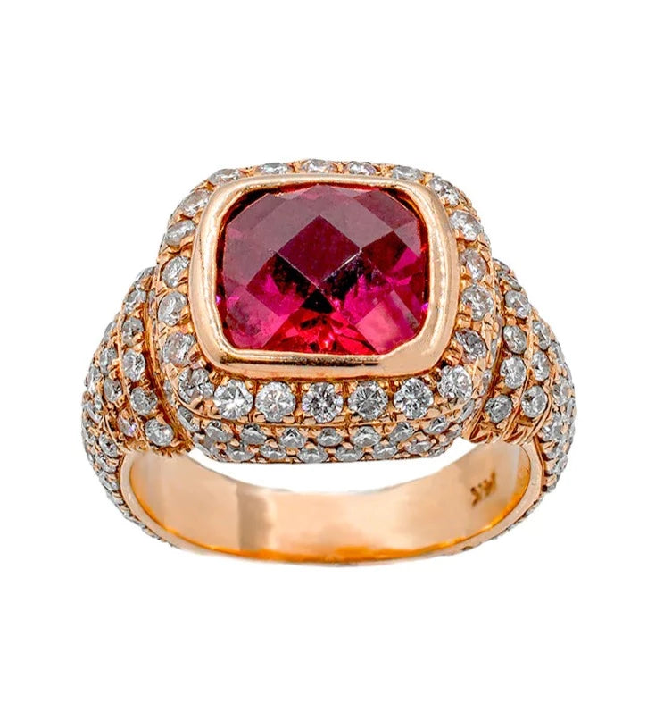 14k Rose Gold Diamond Ruby Ring 2.43 ctw