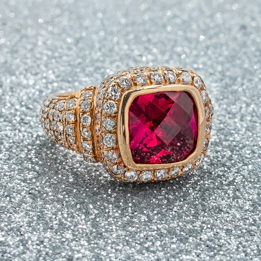 14k Rose Gold Diamond Ruby Ring 2.43 ctw