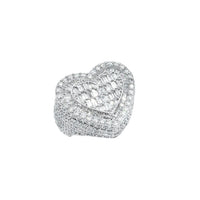 Thumbnail for 14k White Gold Baguette Diamond Heart Ring 6.43ctw