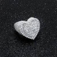 Thumbnail for 14k White Gold Baguette Diamond Heart Ring 6.43ctw