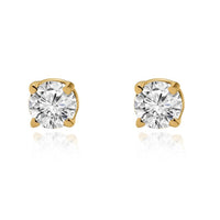 Thumbnail for 14k Yellow Gold Classic Diamond Solitaire Stud Earrings 0.38 Ctw