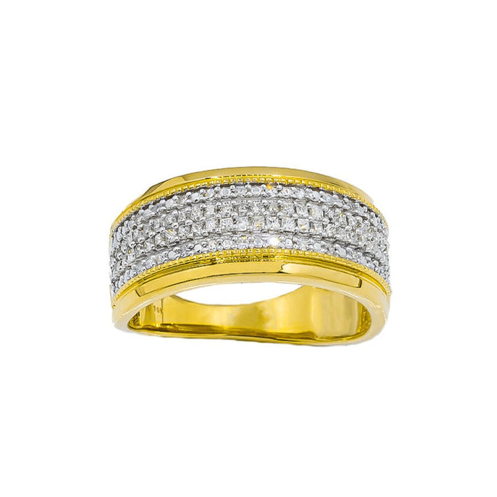 10k Yellow Solid Gold Mens Diamond Wedding Ring Band 0.66