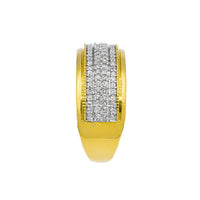 Thumbnail for white 10k Yellow Solid Gold Mens Diamond Wedding Ring Band 0.66 ctw