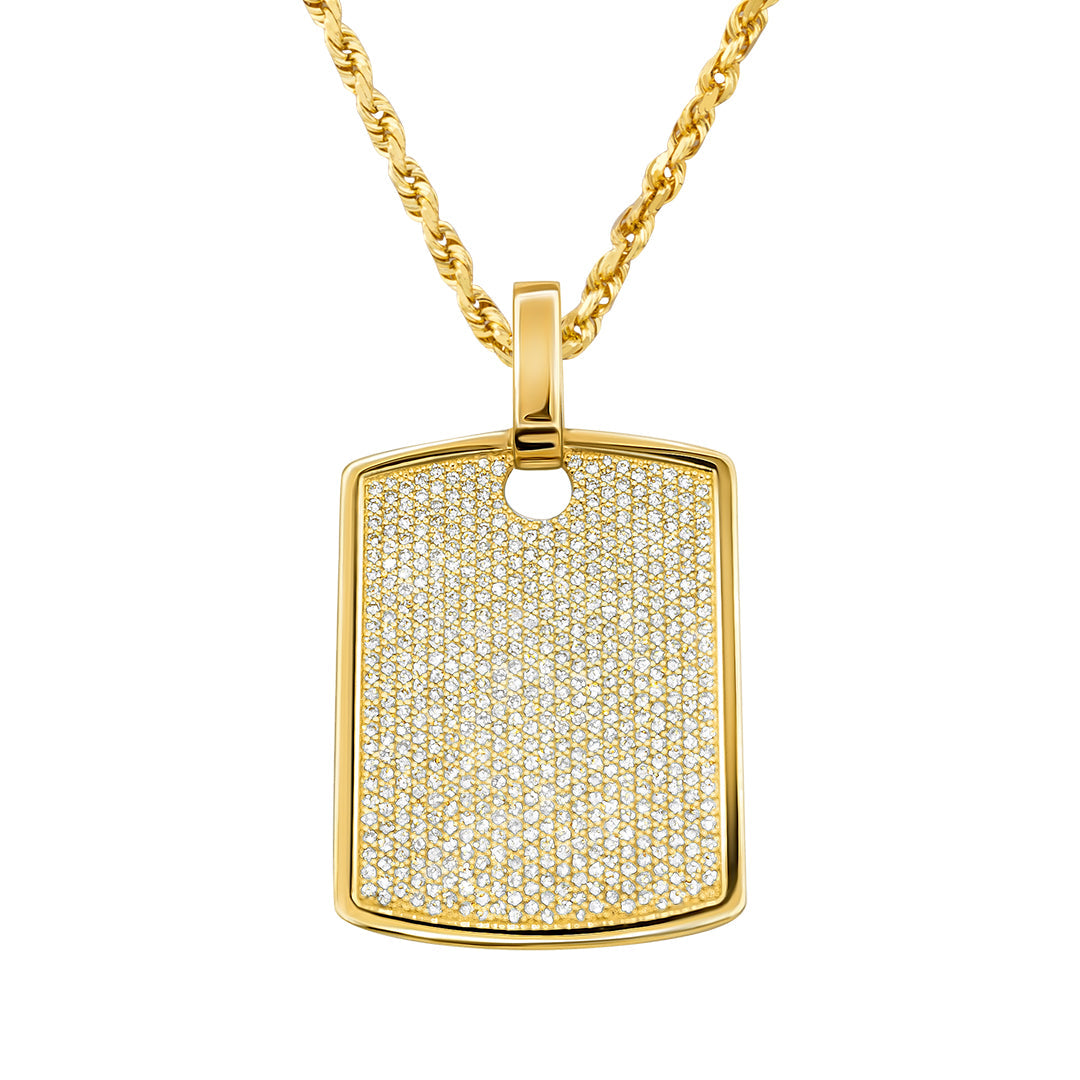 14k dog tag pendant top